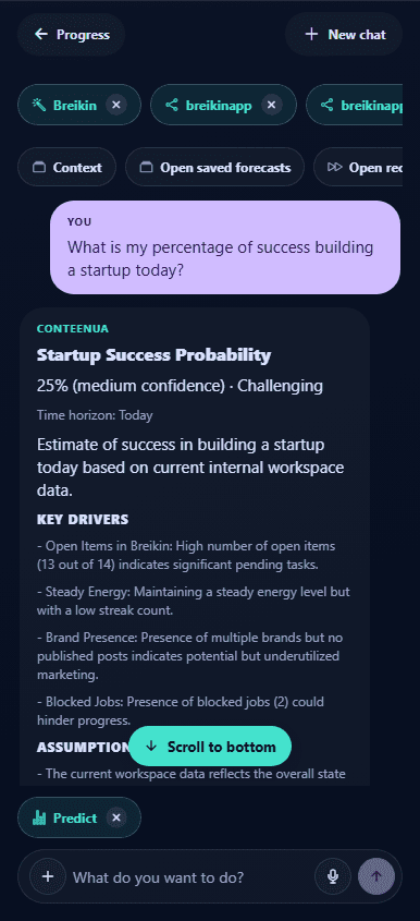 Conteenua prediction message