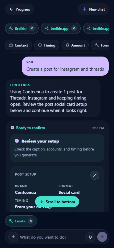 Conteenua creation workflow