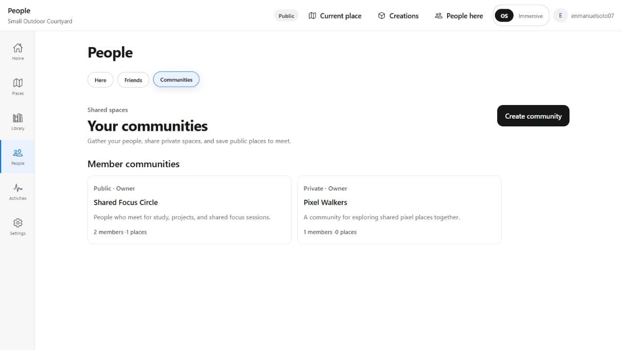 The team and its shared place stay connected